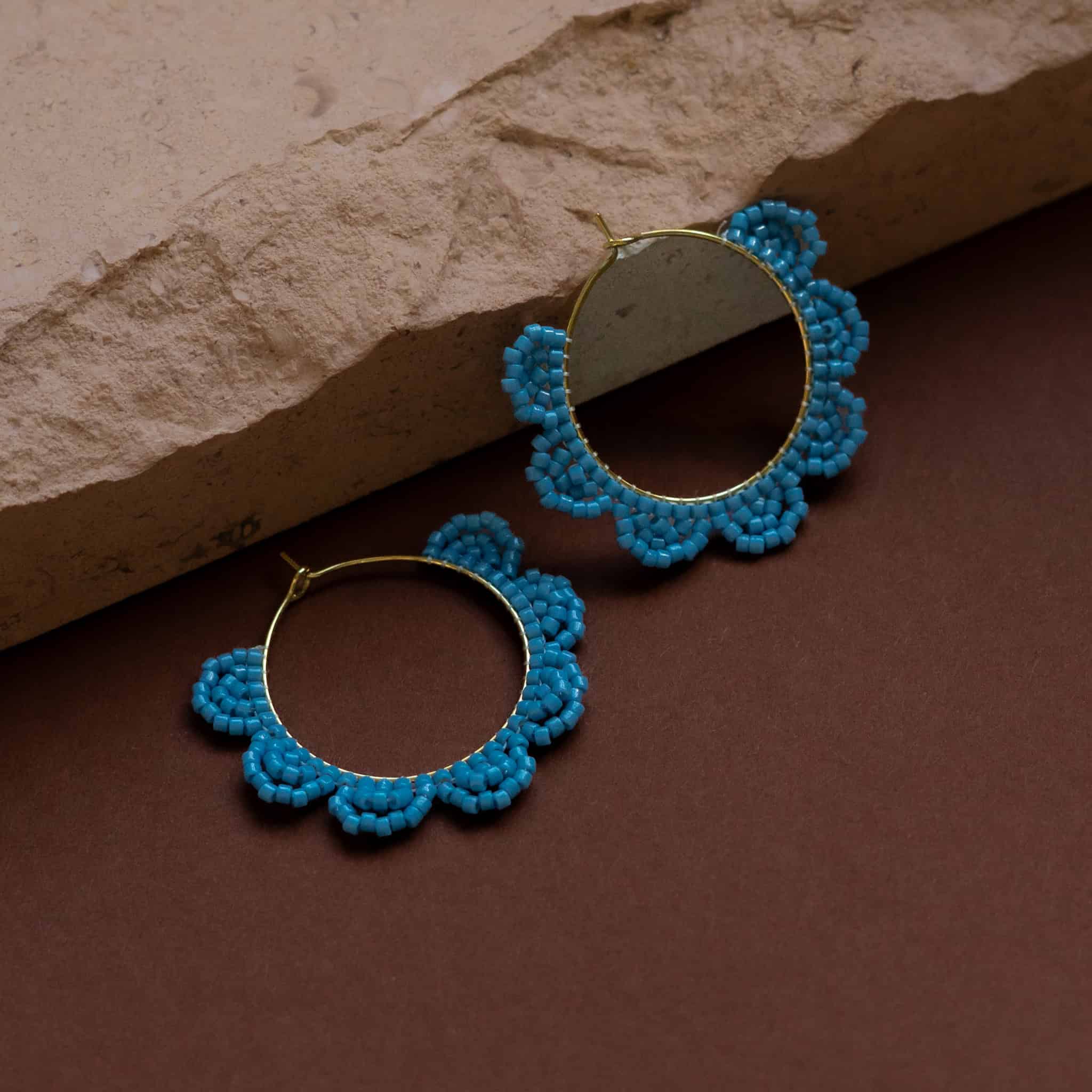 Cornflower Blue Daisy Earrings