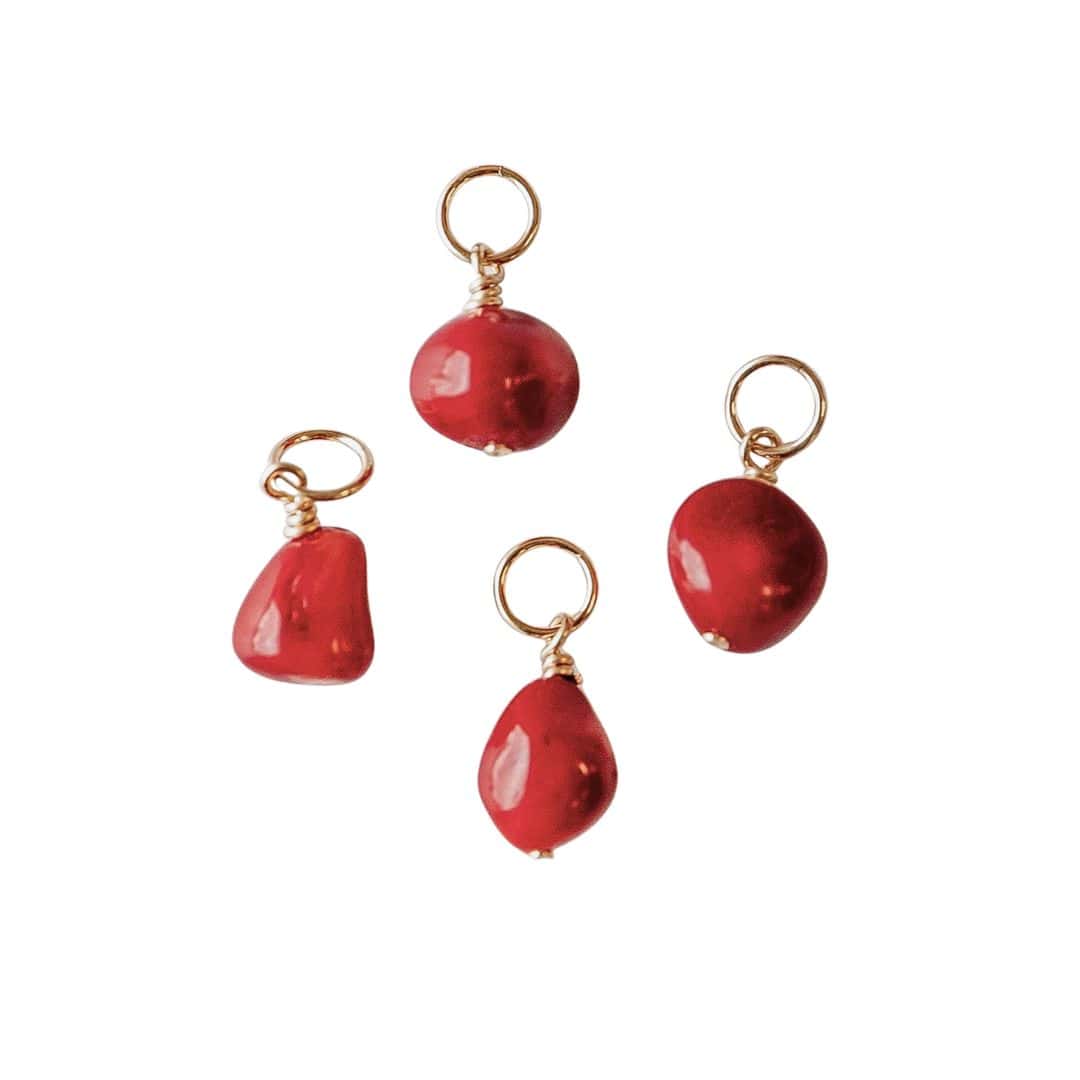 Red Coral Earring Charms
