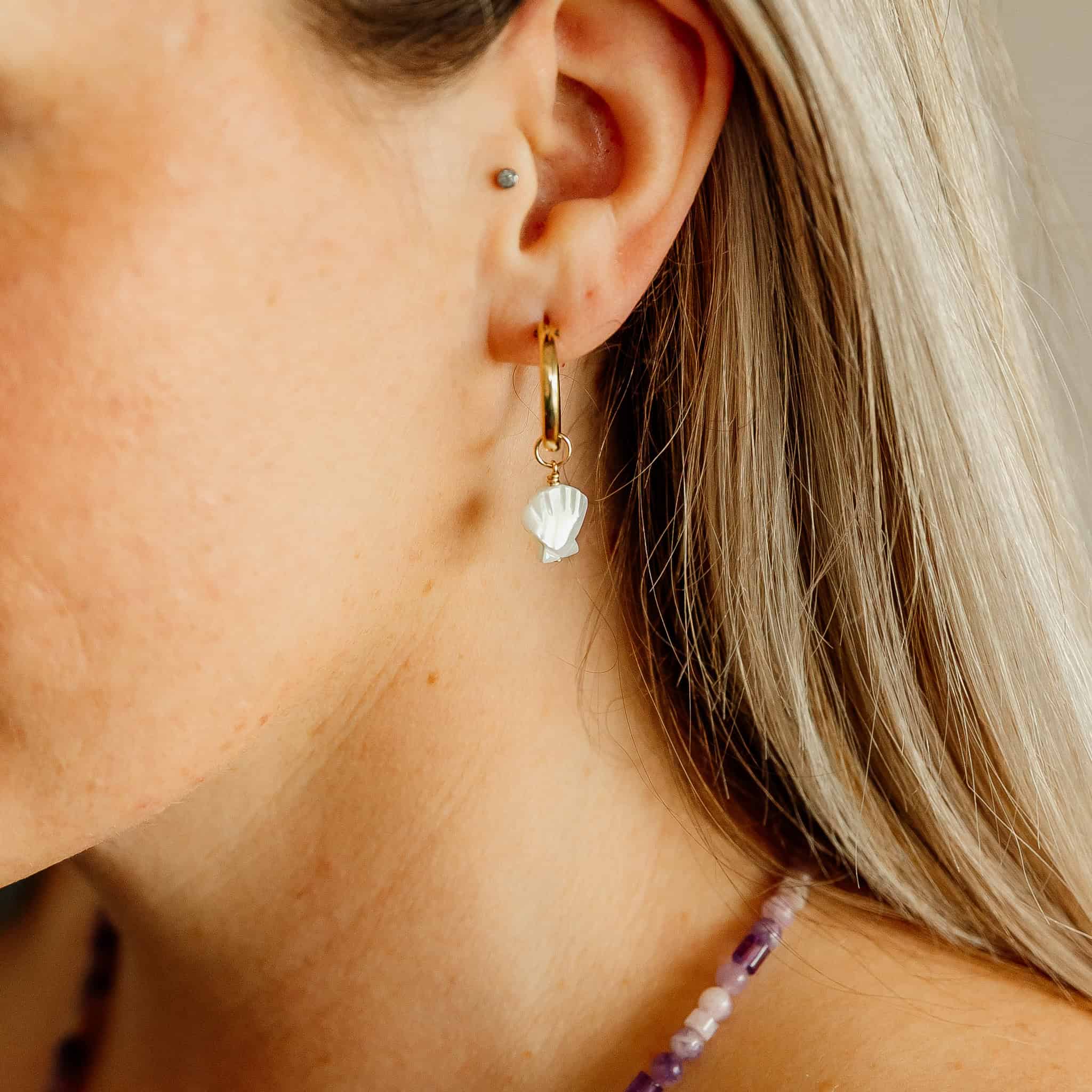 Pearl Seashell Earring Charms
