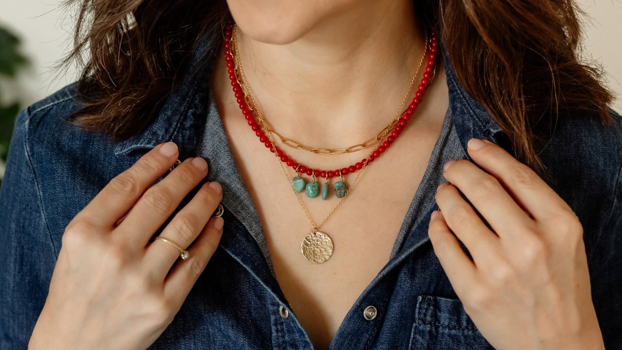 Bring color into your necklace stack